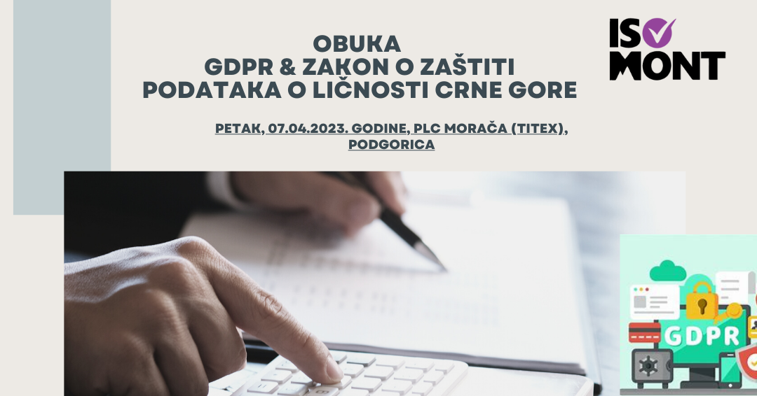 Seminar: GDPR i Zakon o zaštiti podataka o ličnosti Crne Gore